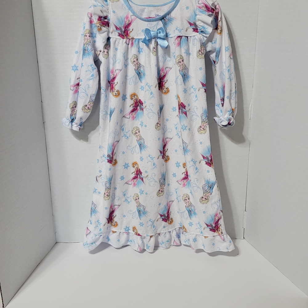 Disney Frozen Nightgown Elsa Anna Girls Size 2T Long Sleeve Princess Pajama Gown